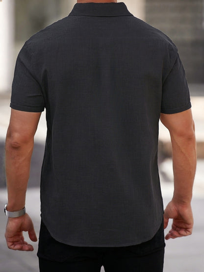 Men’s Lightweight Lyocell Short Sleeve Shirt – Casual Summer Button-Up