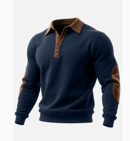 Men’s Ethnic Style 3D Printed Half-Zip Pullover – Casual Loose Long Sleeve