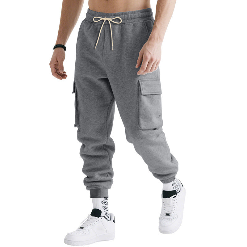 Men’s Multi-Pocket Workwear Trousers – Loose Fit Casual Sports Pants