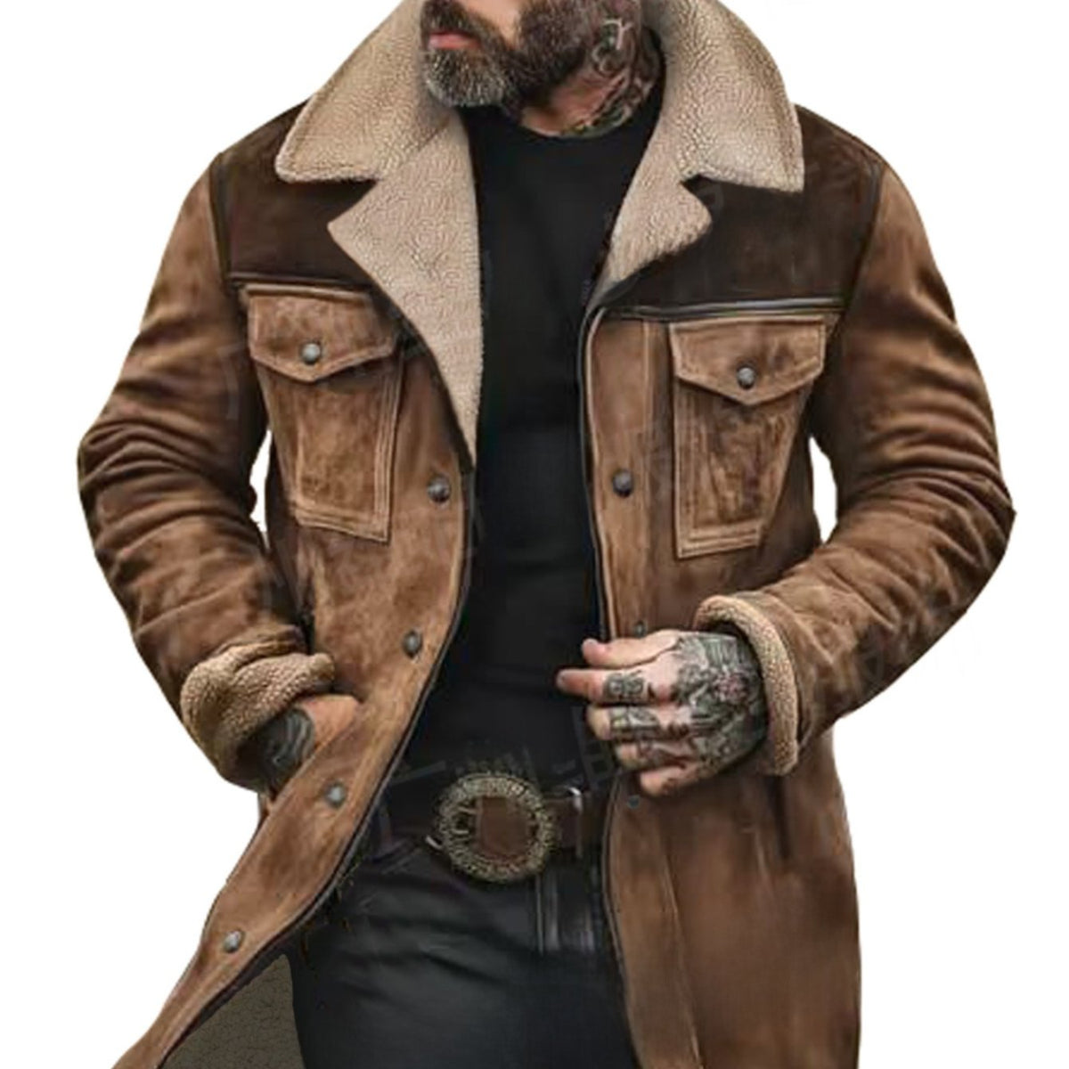 Blouson utilitaire color-block homme – Manteau en mélange de coton multi-poches