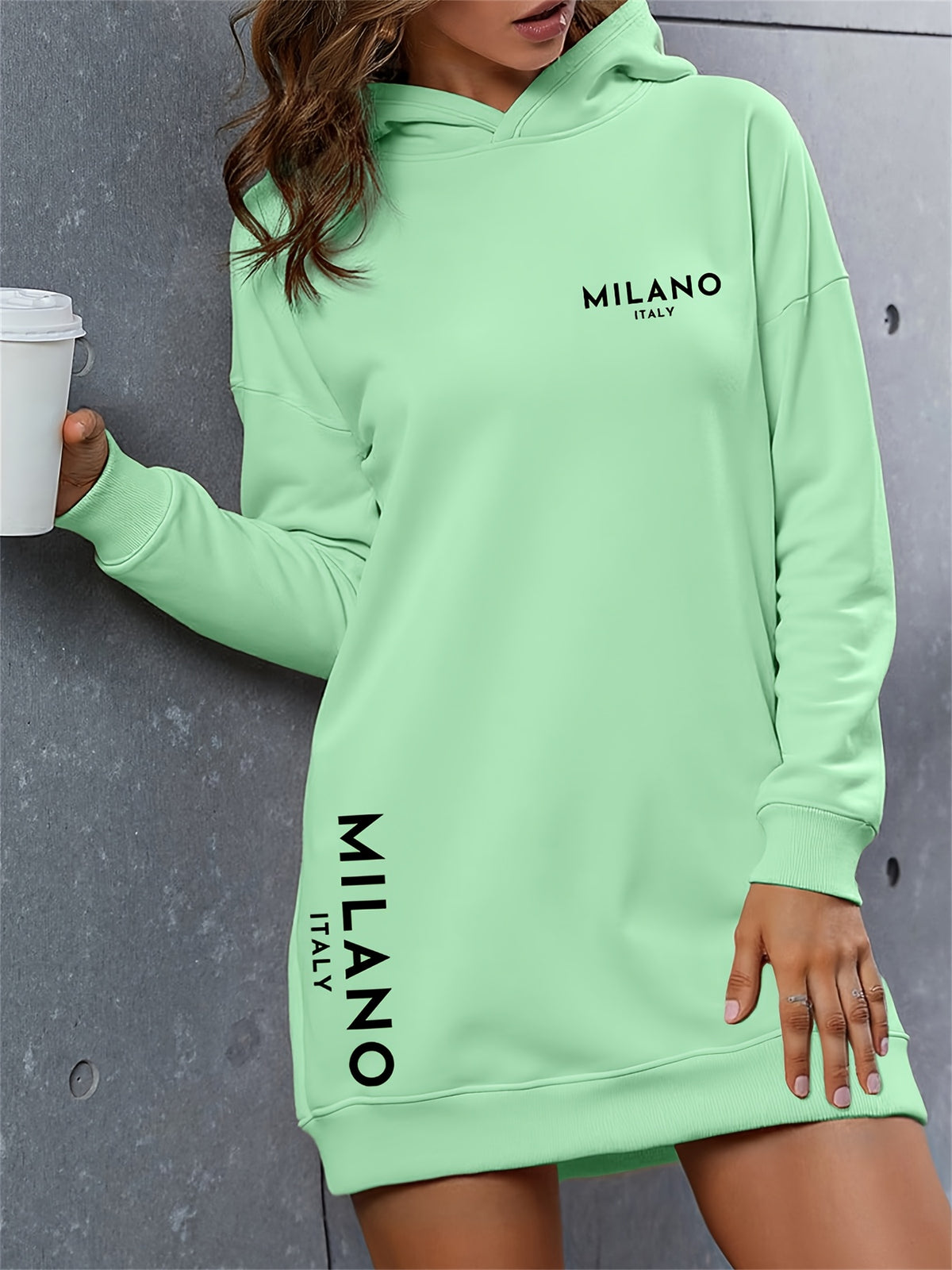Women’s “MILANO” Oversized Hoodie Dress – Warm Long Pullover