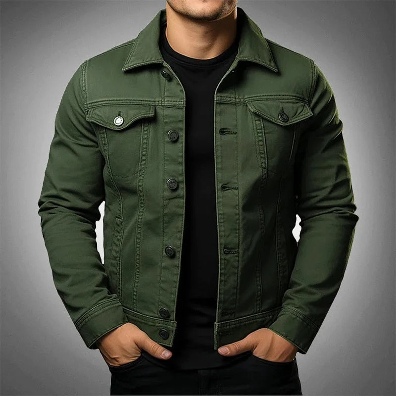 Men’s Denim Workwear Jacket – Heavy Cotton Casual Tooling Coat