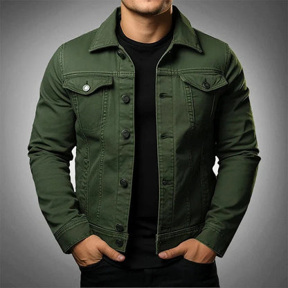Men’s Denim Workwear Jacket – Heavy Cotton Casual Tooling Coat
