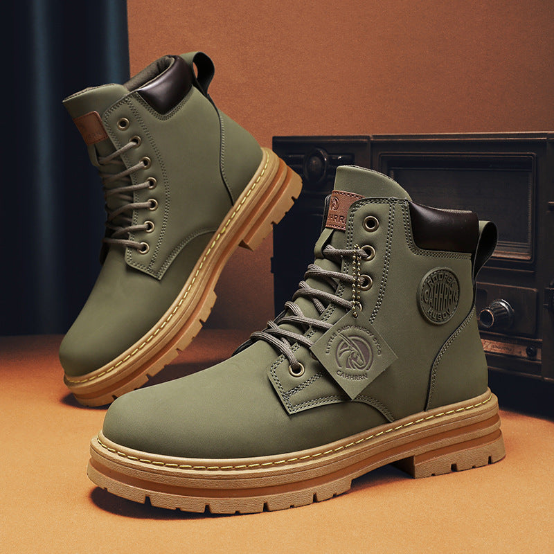 Men’s Casual Biker Boots – High Top Martin Work Boots by Loom & Soul