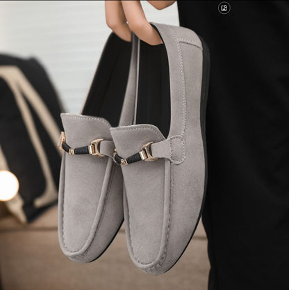 Chaussures en toile coréennes Loom & Soul™ pour hommes – Mocassins décontractés légers et respirants à enfiler avec motif rayé