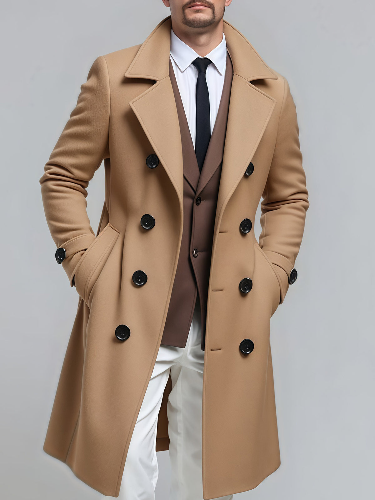 Men’s 3-in-1 Mid-Length Jacket – Double Breasted Coat