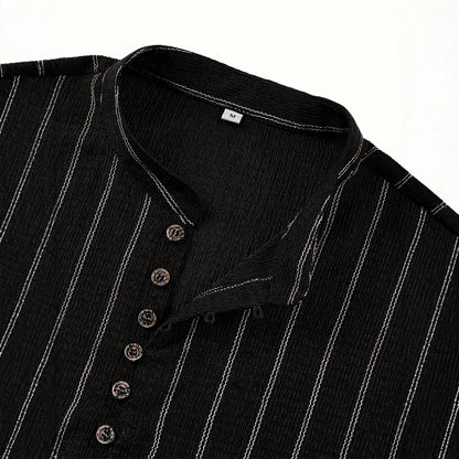 Men’s Striped Crew Neck Long Sleeve – Slim Fit Casual Pullover