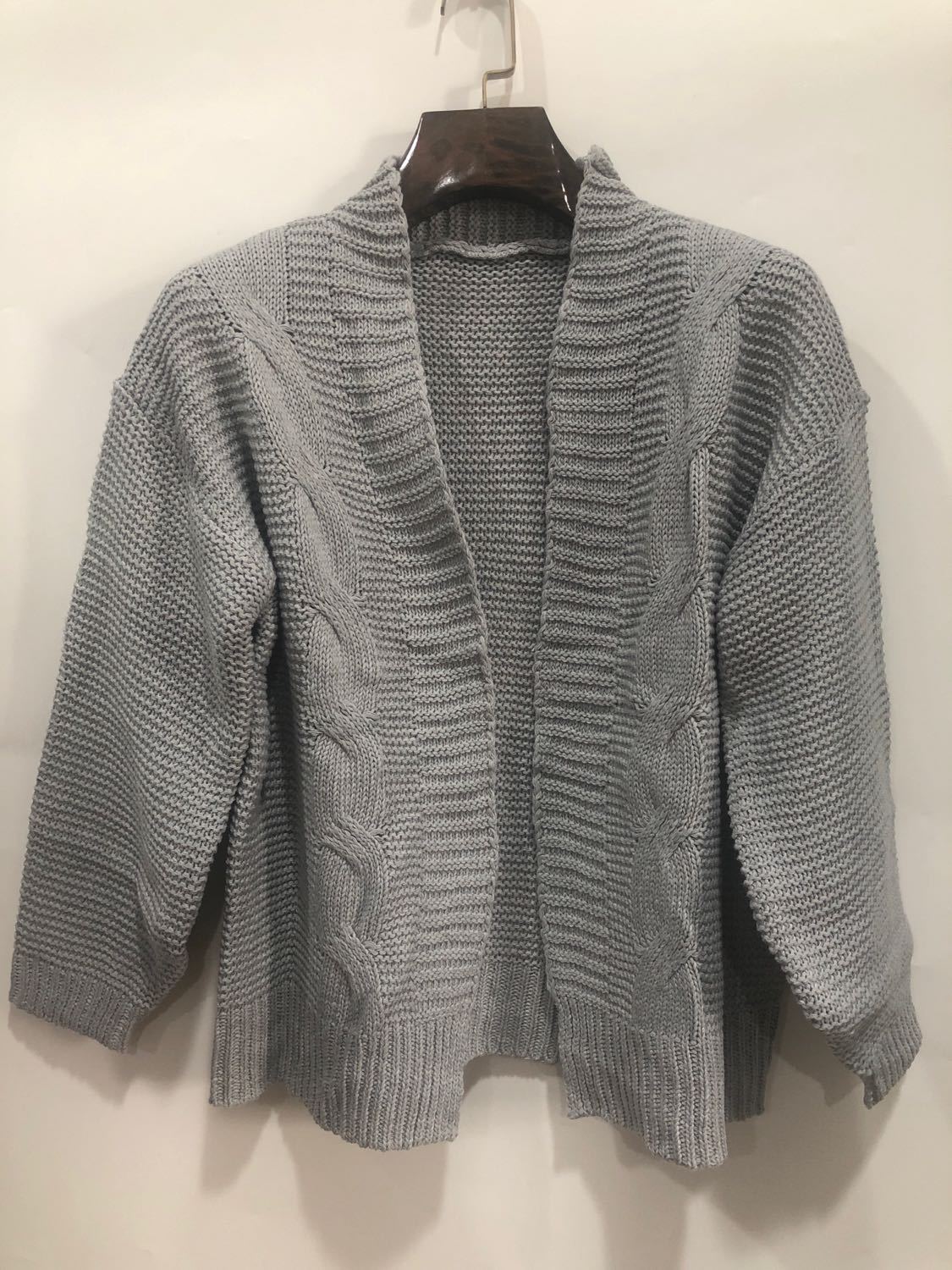 Cardigan en fausse maille mohair pour femme – Manteau pull d'hiver chaud et ample