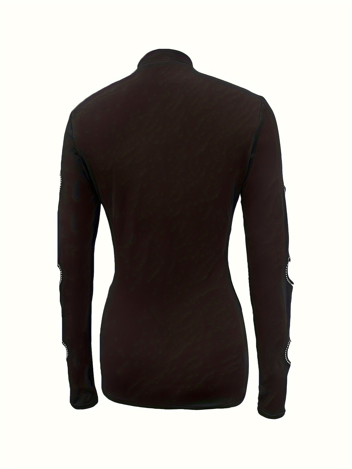Women’s High Neck Blouse – Elegant Heart Cutout Long Sleeve Top