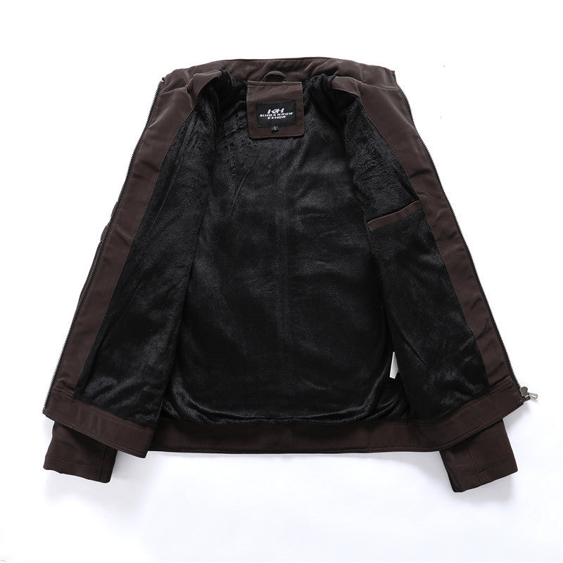 Loom & Soul™ Men’s Fashion PU Leather Jacket – Classic Street Style Biker Coat with Modern Edge