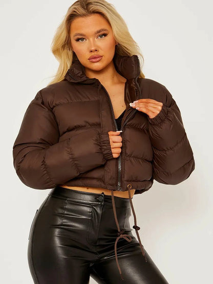 Loom & Soul™ Women’s Down Jacket – Bohemian Short Puffer Coat with Silk-Cotton Fill and Retro Flair