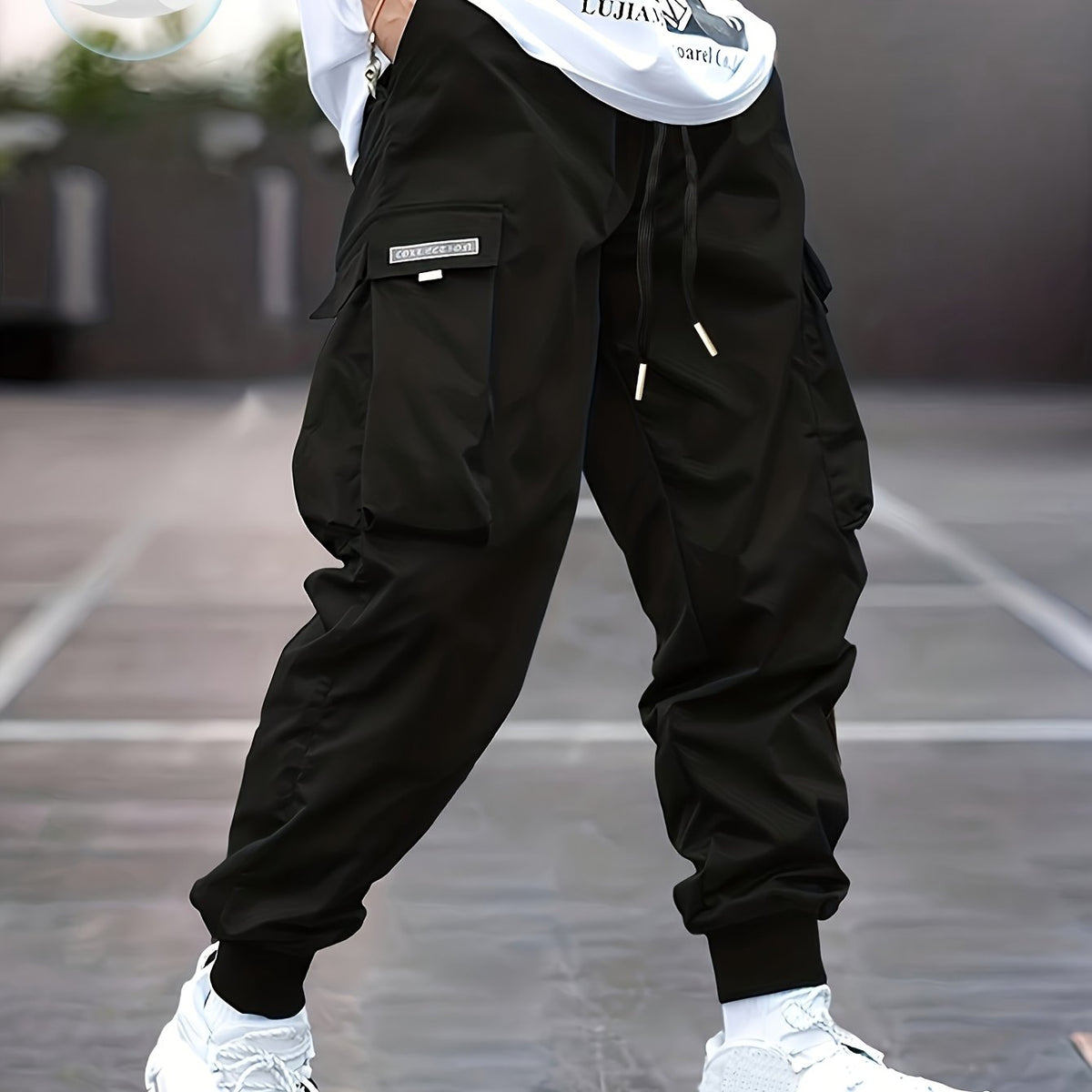 Men’s Olive Cargo Pants – Lightweight Multi-Pocket Streetwear Trousers