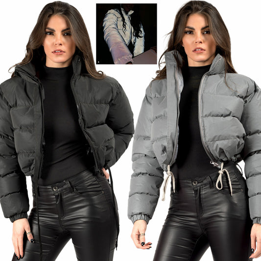 Loom & Soul™ Women’s Down Jacket – Bohemian Short Puffer Coat with Silk-Cotton Fill and Retro Flair