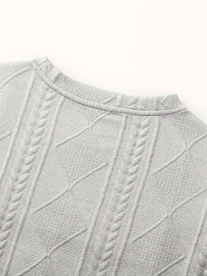 Sweat-shirt ras du cou géométrique pour homme – Pull décontracté à manches longues
