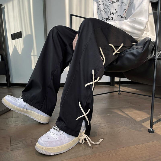 Pantalon de jogging patchwork pour homme – Pantalon décontracté style streetwear vintage