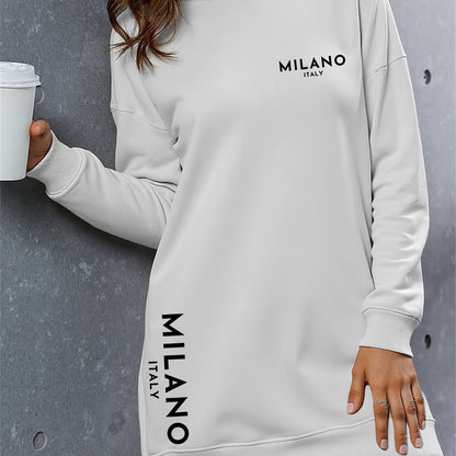 Women’s “MILANO” Oversized Hoodie Dress – Warm Long Pullover