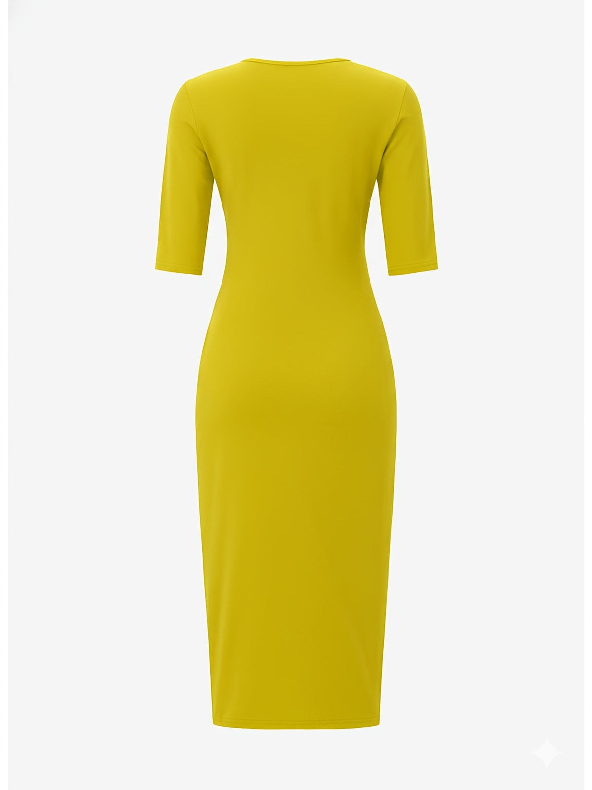 Robe midi moulante à encolure bateau – Robe élégante à manches courtes et coupe ajustée