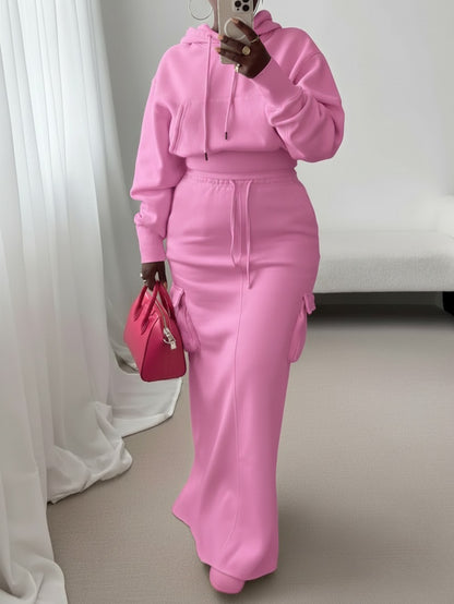 Ensemble 2 pièces à capuche – Style urbain utilitaire long