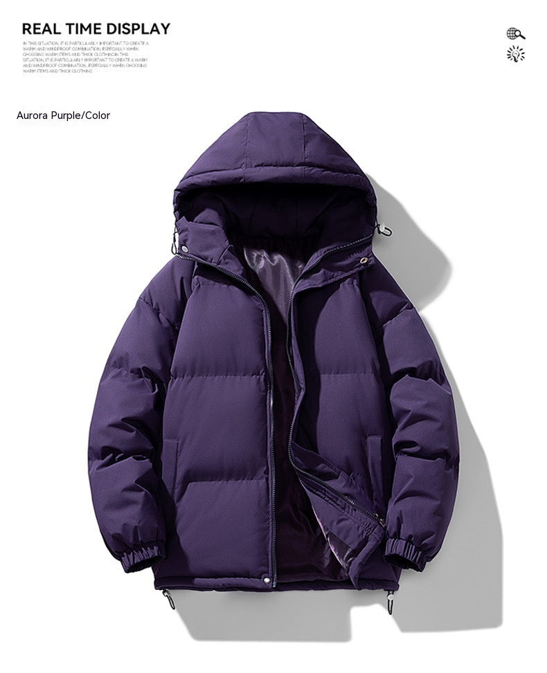 Loom & Soul™ Manteau à capuche d'hiver pour homme – Veste zippée rembourrée en coton épais pour la chaleur et le style au quotidien