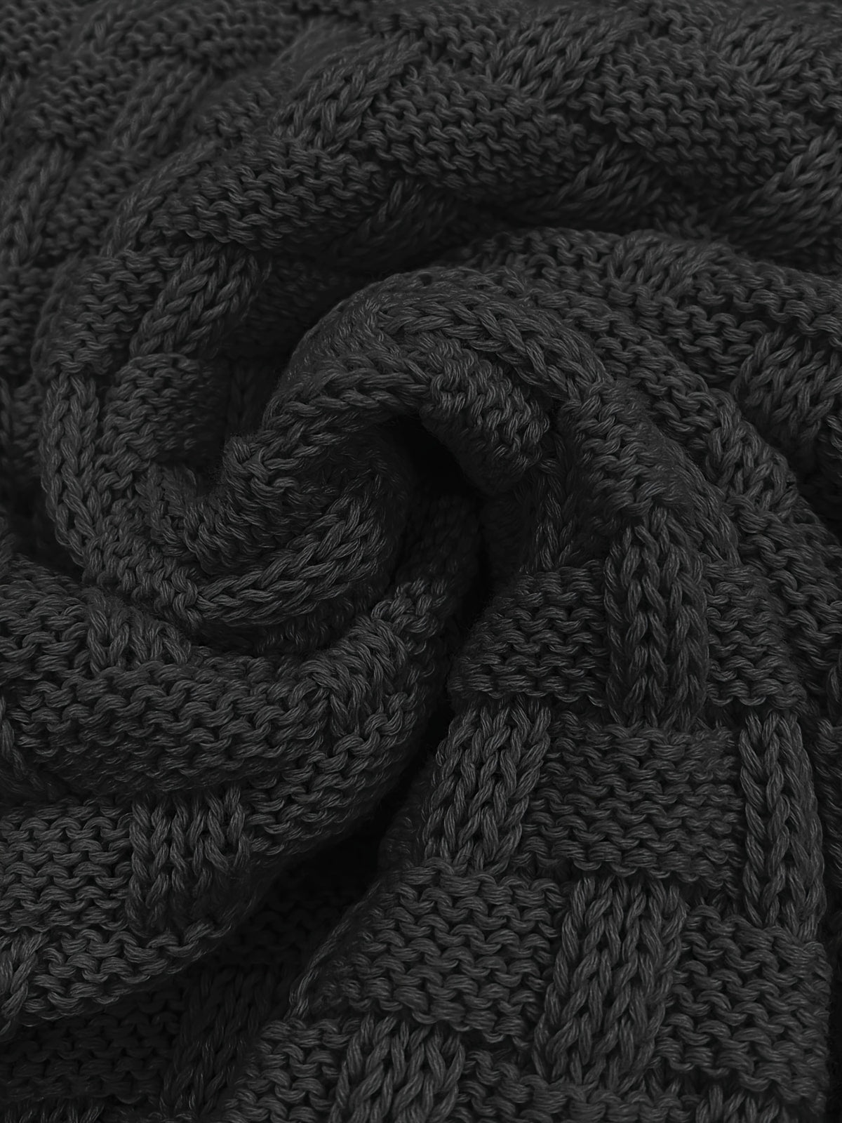 Pull en tricot gaufré pour homme – Grande élasticité avec col à revers