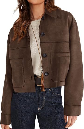 Blouson court femme en simili-daim – Style léger pour les trajets quotidiens