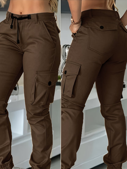 Pantalon Cargo Taille Haute Femme – Pantalon de Travail Élégant Toutes Saisons