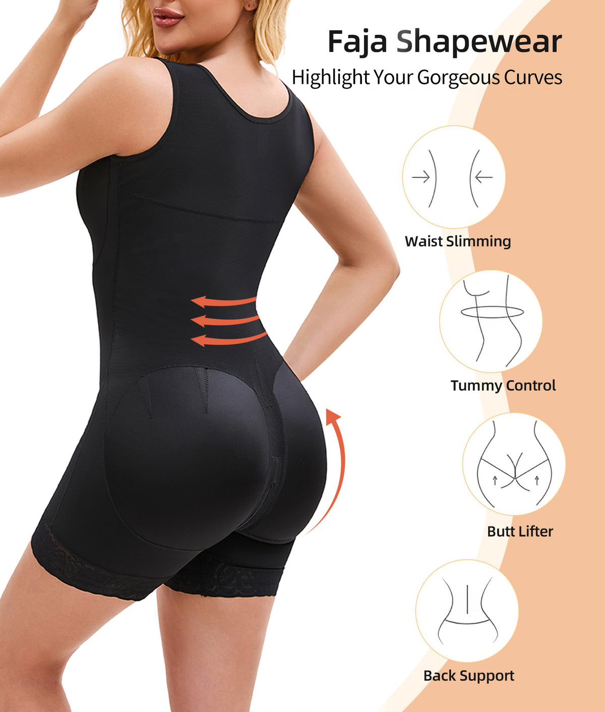 Loom & Soul™ Gaine Colombienne – Body gainant amincissant avec effet liftant et entrejambe zippé