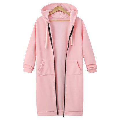 Loom & Soul Women’s Hooded Fleece Jacket – Long Zipper Coat with Soft Lining, Casual Warm Outerwear