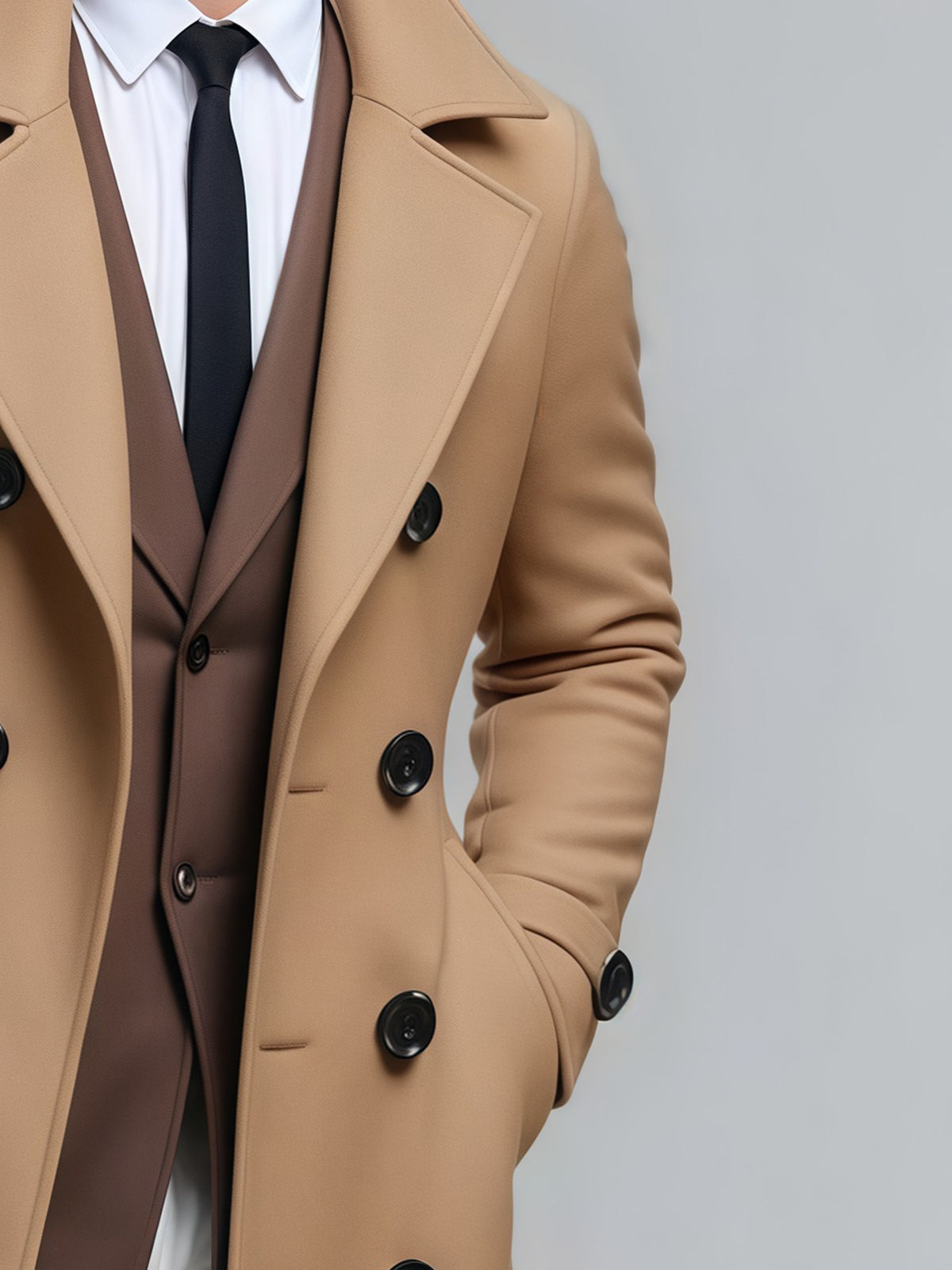 Men’s 3-in-1 Mid-Length Jacket – Double Breasted Coat