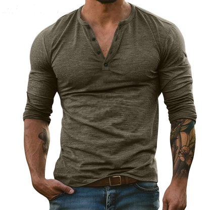 T-shirt à manches longues en mélange de bambou pour hommes – Col rond décontracté en coton doux