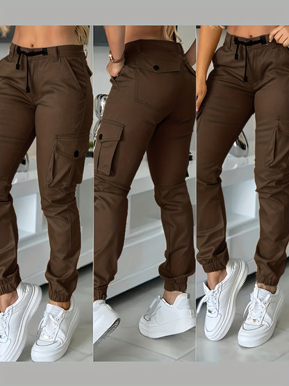 Pantalon Cargo Taille Haute Femme – Pantalon de Travail Élégant Toutes Saisons