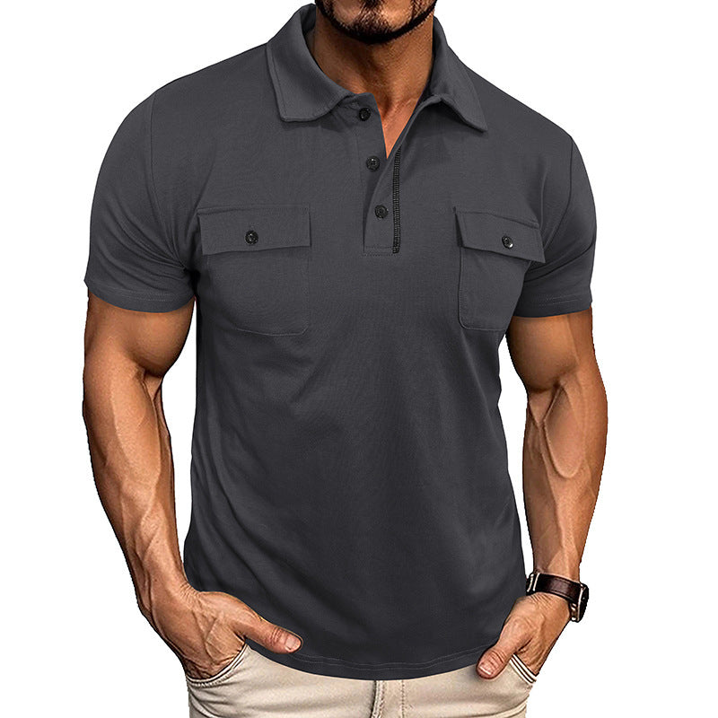 Polo d'été Loom & Soul™ pour homme – Haut à revers et manches courtes avec poche poitrine