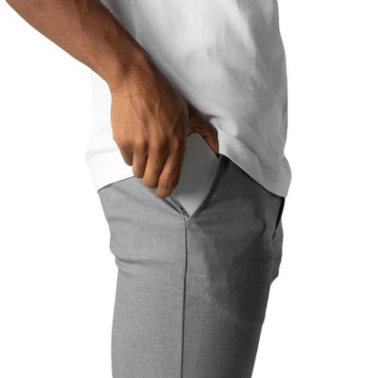 Pantalon de costume ajusté Loom & Soul™ pour homme – Pantalon uni élégant avec taille élastique et poches