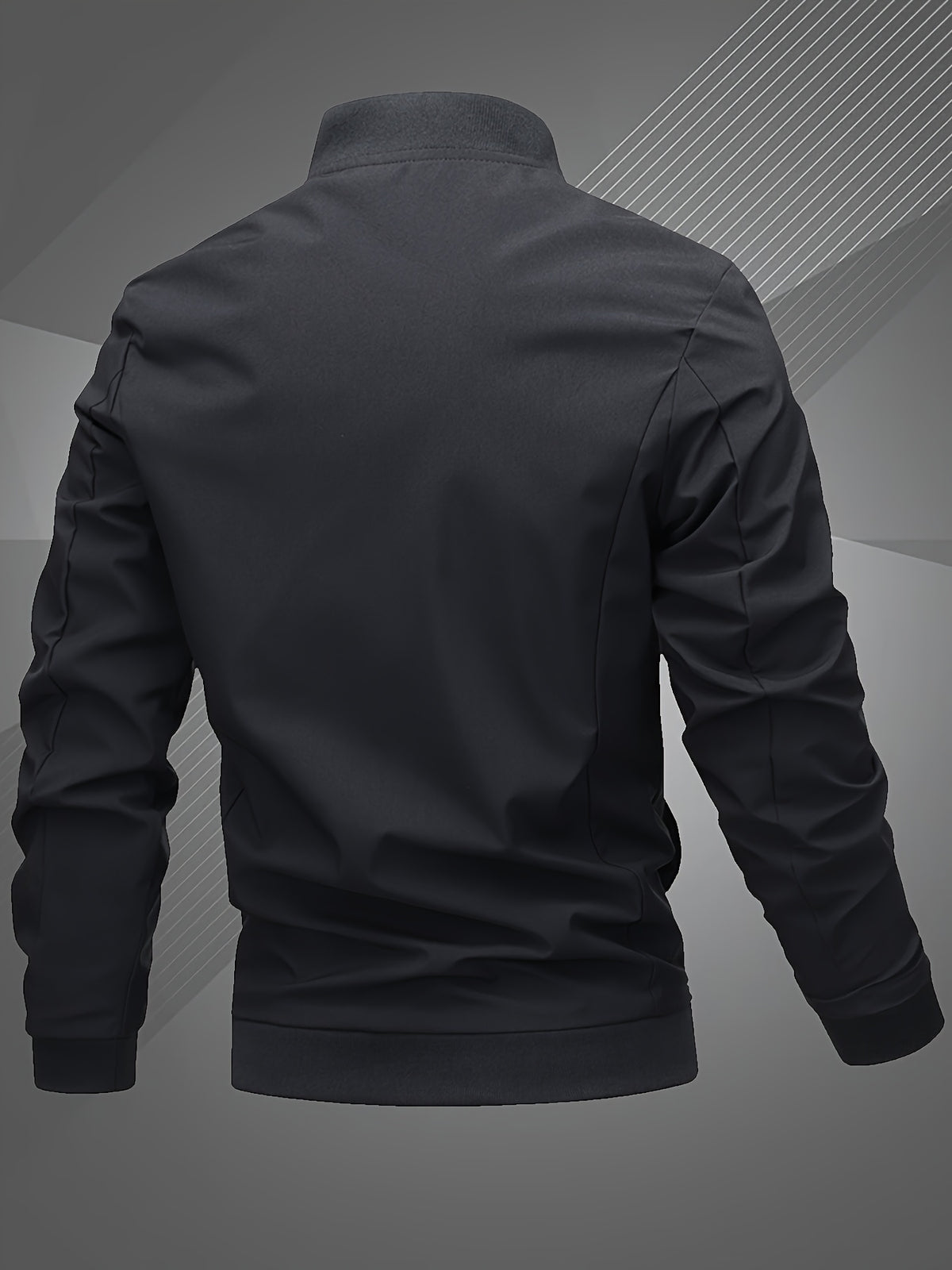 Men’s Letter Embroidered Bomber Jacket – Sporty Casual Streetwear