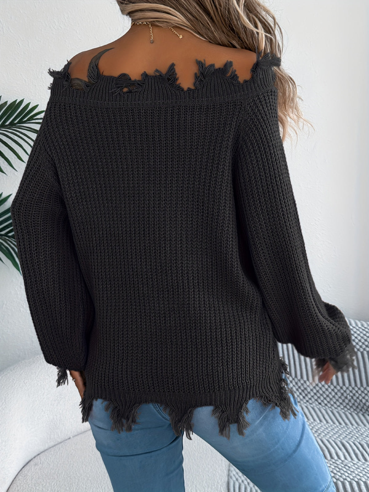 Pull tricoté femme épaules dénudées – Chic pour l'automne/hiver