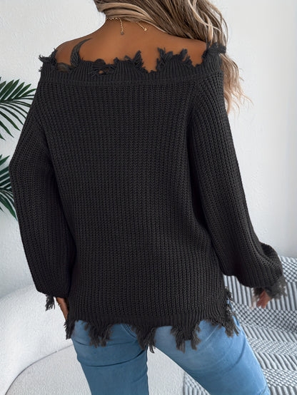 Pull tricoté femme épaules dénudées – Chic pour l'automne/hiver