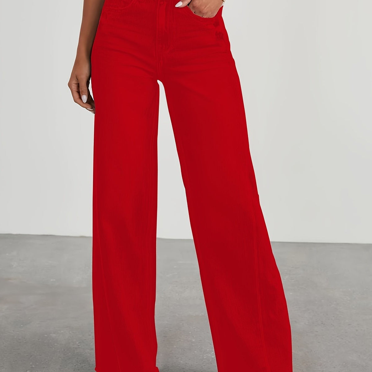 Jean taille haute ample pour femme – Denim décontracté extensible