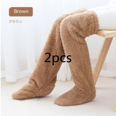 Loom & Soul™ Over-Knee Fuzzy Long Socks – Unisex Winter Warm Sleeping & Home Stockings