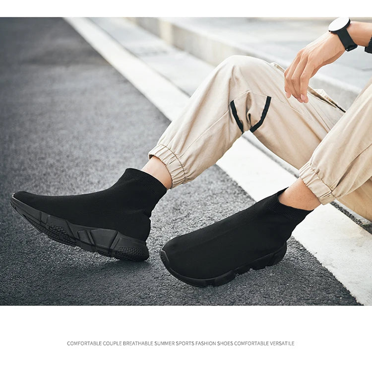 Chaussures de course montantes – Baskets unisexe à enfiler | Baskets réfléchissantes, respirantes et légères pour hommes et femmes