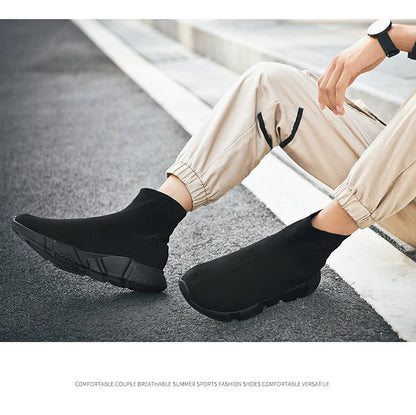 Chaussures de course montantes – Baskets unisexe à enfiler | Baskets réfléchissantes, respirantes et légères pour hommes et femmes