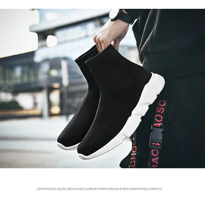 Chaussures de course montantes – Baskets unisexe à enfiler | Baskets réfléchissantes, respirantes et légères pour hommes et femmes