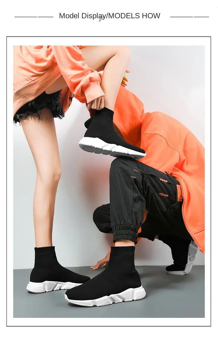 Chaussures de course montantes – Baskets unisexe à enfiler | Baskets réfléchissantes, respirantes et légères pour hommes et femmes