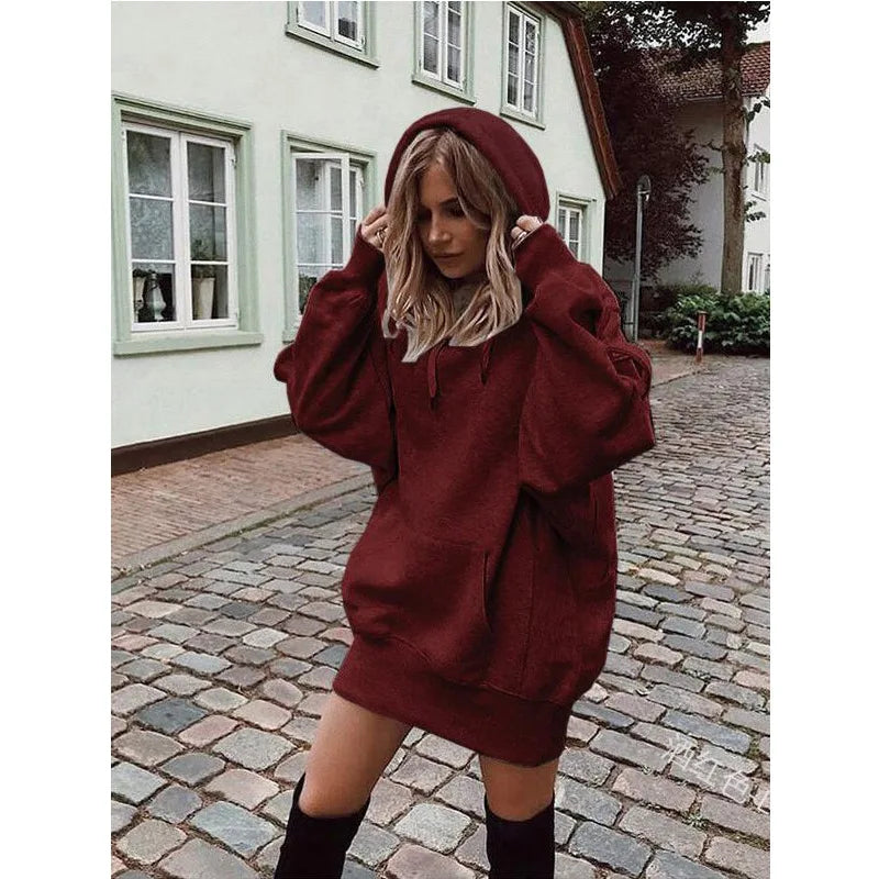 CloudSoft™ Women’s Loose Pullover Hoodie – Effortless Comfort Meets Everyday Style