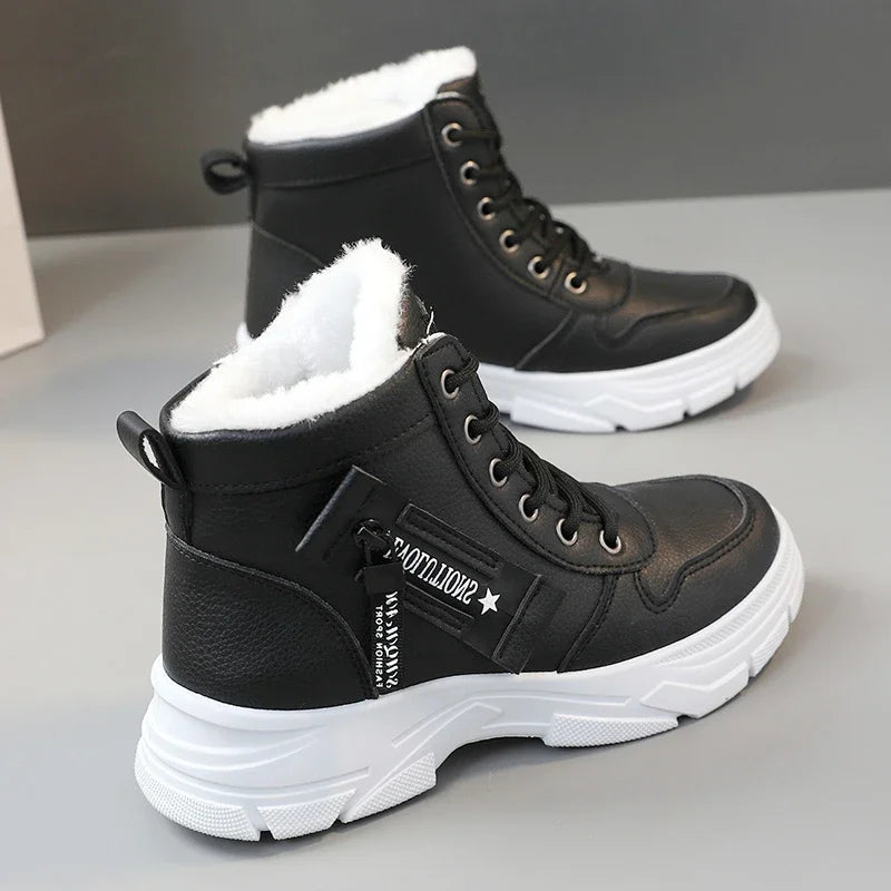 Loom & Soul Designer Women’s Plush Sneakers – Warm Winter High-Top Shoes