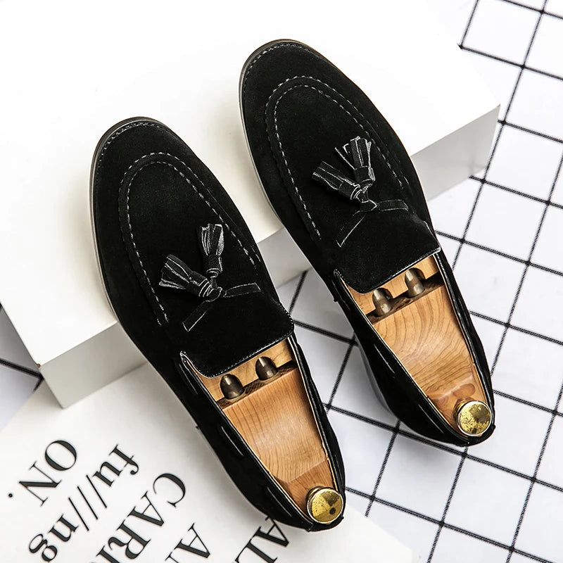 HAJERO™ SoftStep Mocassins en Faux Daim – Chaussures Décontractées à Enfiler pour Hommes | Mocassins Confortables et Respirants avec Massage pour le Bureau et le Quotidien
