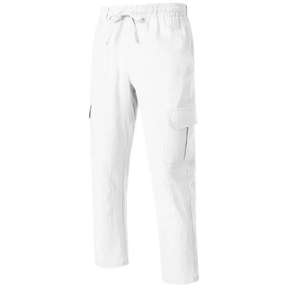 Pantalon cargo ample en coton et lin pour homme Loom & Soul – Pantalon de plage décontracté