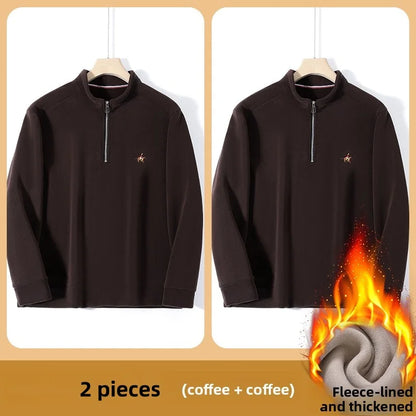 Pull zippé à col montant pour homme – Sweat-shirt en polaire décontracté automne 2025