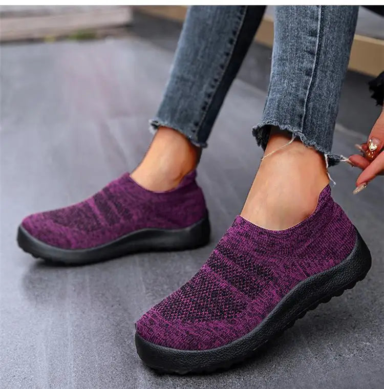 ZJEGA™ 2024 Baskets de course respirantes à enfiler pour femmes – Chaussures de sport légères à ajustement chaussette