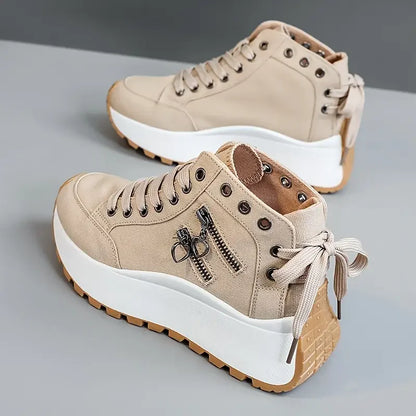 Chaussures décontractées à enfiler pour femme – Baskets confortables légères en PU