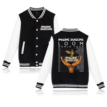 Loom & Soul Veste de Baseball Unisexe « Imagine Dragons World Tour » – Édition 2025